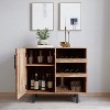 Merrick Lane Bar and Sideboard with Storage Cabinet, Hanging Stemware Holders and Bottle Storage - 2 of 4
