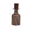 Decorative Frosted Glass Bottle Vase with Removeable Lid for Living Room Decor - Stylish Flower Vase for Flowers, Bedroom, and Home Decor - Brown - 2 of 4
