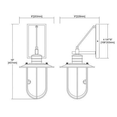 Lakeshore Drive Matte Black 1-Light Sconce with Seedy Glass Shade