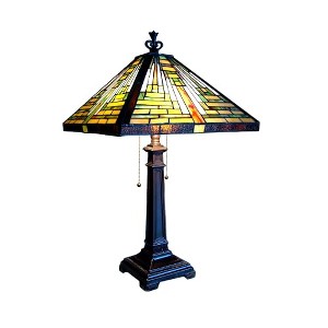 Chloe Lighting Mission 2 Light Table Lamp 14 Shade - 1 of 2