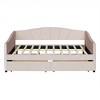 Upholstered daybed Twin Size with Two Drawers and Wood Slat Beige - 3 of 4