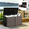 88 Gallon Garden Patio Rattan Storage Container Box - 4 of 4