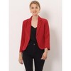 INSPIRE CHIC Women's Open Front Office Long Sleeve Lightweight Printed Floral Crop Suit Blazer - 3 of 4