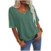Imily Bela Women's Casual V Neck Half Sleeve Oversized T Shirt Solid Color Basic Top - 3 of 4