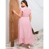 Womens Plus Size Casual Sleeveless Maxi Dress Ruffle Sleeve A Line Swing Summer Maxi Dress with Pockets - 2 of 4