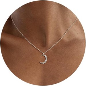 Circle CZ Pendant Necklace 14K Gold Plated Twist Rope Chain Jewelry - 1 of 4