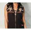 Women's Houndstooth Long Zip Vest - Angel Apparel - 3 of 4