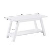 NicBex Farmhouse Bench,Ottoman with Solid Wood Frame for Living Room,Entryway,White - 3 of 4
