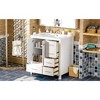 Okak Freestanding 30" Bathroom Vanities with 1 Door & 4 Drawers  Vanity with Ceramic Sink Solid Wood Bathroom Cabinet with Sink Combo - 2 of 4