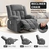 Large Recliner Chair, Manual Reclining Sofa with Massage and Heat, Comfy Sofa Chair with 3 Positions, 2 Side Pockets, 2 Front Pockets and 2 Cup Holder - 3 of 4