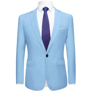 INSPIRE CHIC Men's Slim Fit Single Breasted One Button Prom Dress Suit Jackets Blazer - 1 of 4