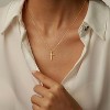 Layered Cross Necklace 14K Gold Plated with Beads CZ Mary Medal First Communion Gift layered beaded cross necklace - 3 of 4