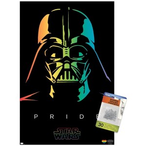 Trends International Star Wars: Saga - Darth Vader Pride Unframed Wall Poster Print Clear Push Pins Bundle 14.725" x 22.375" - 1 of 4