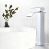 WOWOW Single Handle Single Hole Waterfall Bathroom Faucet with Drain Kit Included - 4 of 4