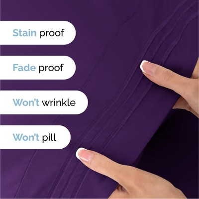 King Purple Microfiber 4-Piece Bed Sheet Set