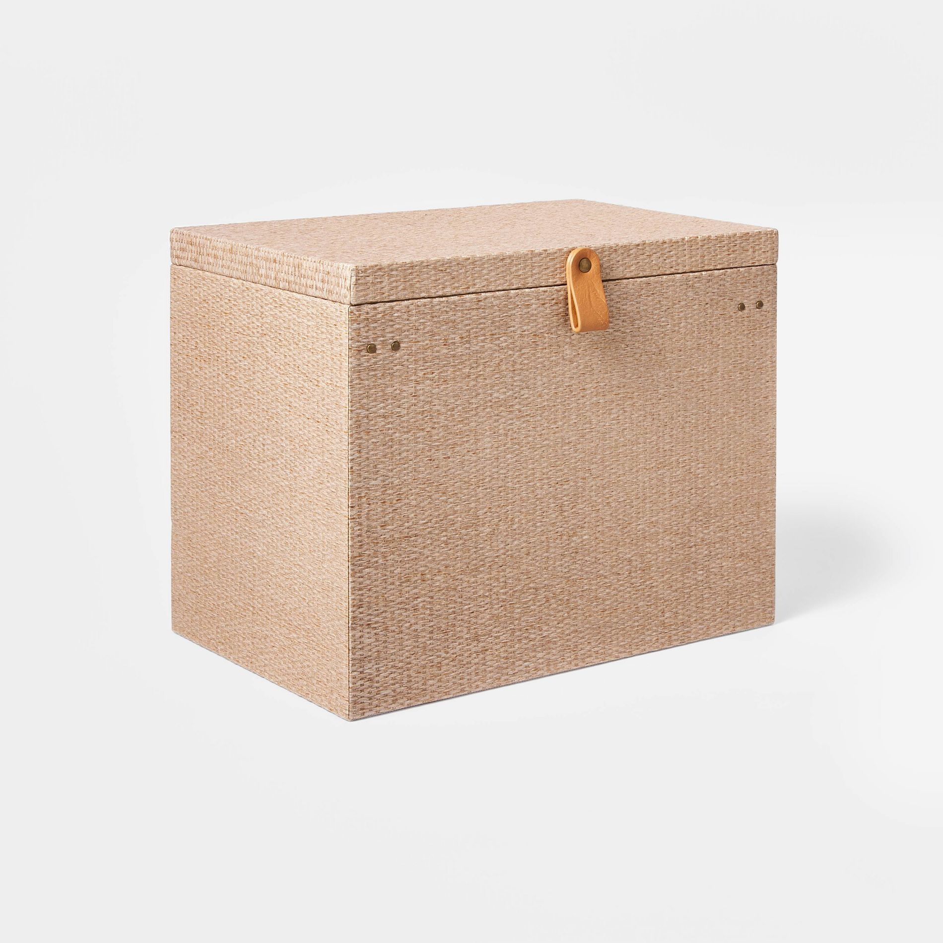 Woven File Box Taupe - Threshold™: Office Desk Organizer, Supplies Holder, , 11.5" H x 14" D x 9" W