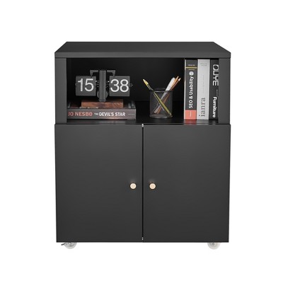 Vynxaria 1-File Door Mobile Lateral Filing Cabinet with Open Shelf for Letter, Legal, and A4 Size Files.