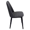 Set of 2 Tintori Mid Century Modern Dining Chair Black - LumiSource: Upholstered, Wood Legs, Comfort Style - 2 of 4