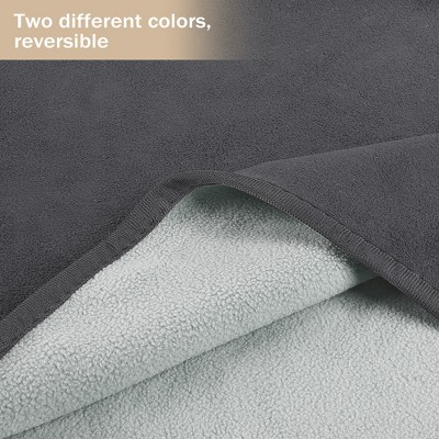 King Size Light Gray Reversible Fleece Sherpa Throw Blanket