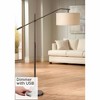 Possini Euro Design Modern Floor Lamp with USB Port 62 1/2" Tall Oil Rubbed Bronze Boom Arm Brown Drum Shade for Living Room House - image 2 of 4