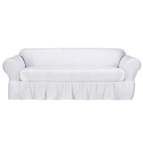 White Cotton Duck Sofa Slipcover 2 Piece Simply Shabby Chic