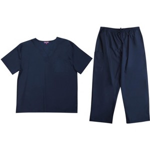 Tropi Mens Scrub Sets - Four Pocket Medical Scrubs Uniform (V-Neck with Cargo Pant) - 1 of 3
