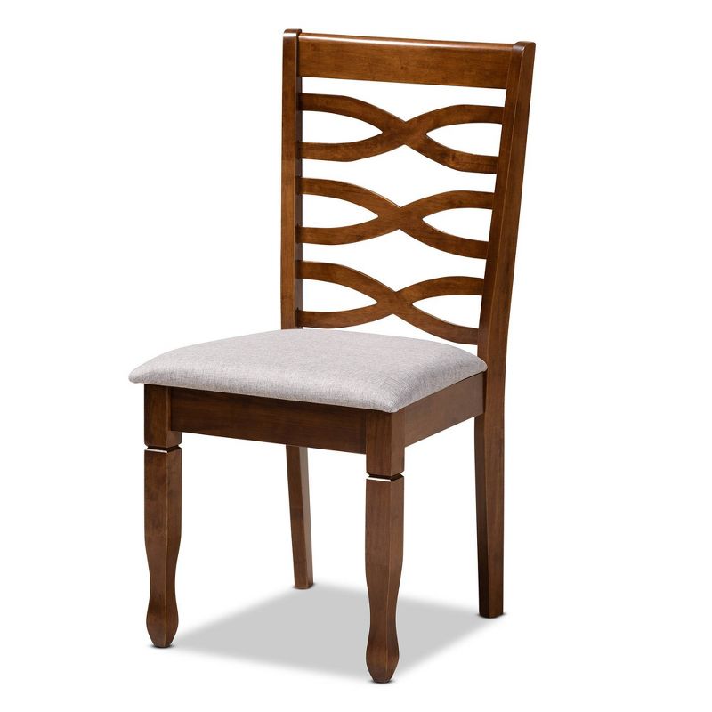 Set of 4 Elijah Dining Chair Gray/Walnut - Baxton Studio: Modern Upholstered, Polyester, Wood Frame, Armless, 3 of 8