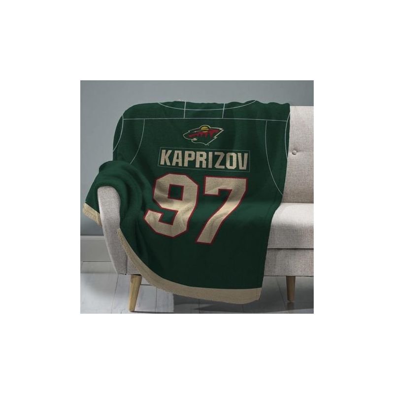 Sleep Squad Minnesota Wild Kirill Kaprizov 60 x 80  Raschel Plush Blanket, 1 of 6