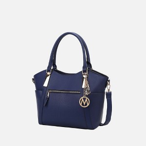 MKF Collection Janise Solid Vegan Leather Tote Bag Purse by Mia K- Navy Blue - 1 of 4
