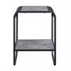 16" Modern End Table with Faux Concrete Top and Metal Frame, Featuring Lower Shelf for Living Room - 3 of 4