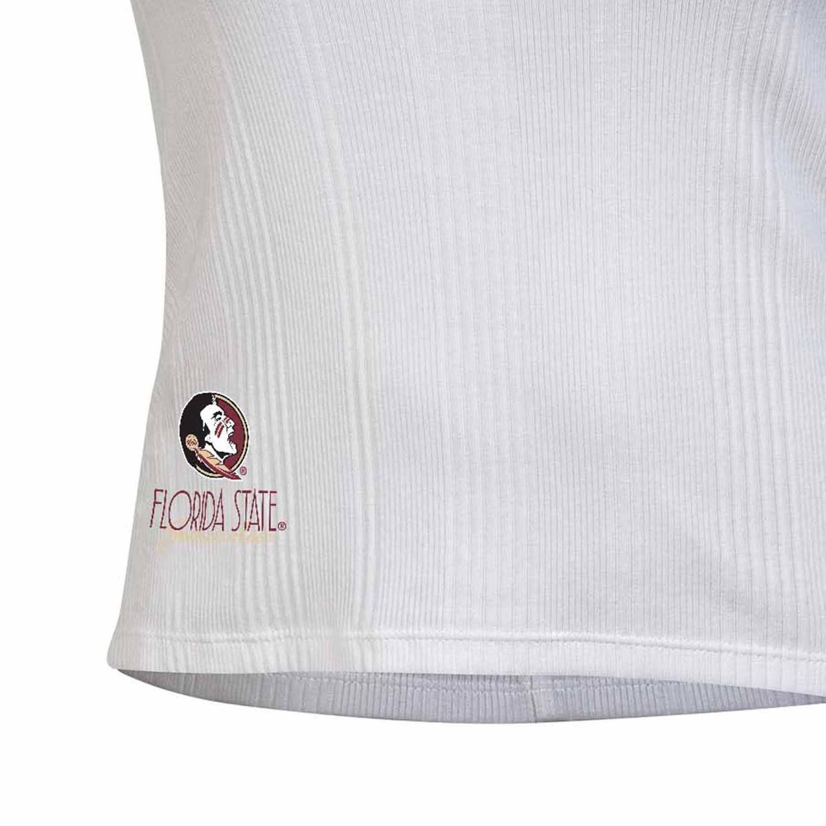 NCAA Florida State Seminoles Women's White Ribbed Tank Top - thumbnail 3