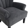 CENGHU Modern Accent Chairs, Polyester Arm Chair with Channel Back, Soft Fabric, Wooden Leg, for Living room, Bedroom Reading Room - 3 of 4