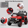 Red 12V Kids Ride On Car With Parental Remote Control Bluetooth Led Lights Music And Three Speed Modes For Toddlers Red - 2 of 4