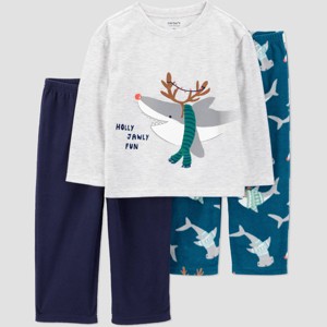 Carter's Just One You® Toddler Boys' 3pc Long Sleeve Poly Fleece Pajama Set - 1 of 4