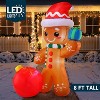 Joyfy 8 FT Christmas Inflatable Outdoor Decorations, Gingerbread Man with Gift Box Inflatable with Built-in LEDs for Xmas Indoor Outdoor Yard Décor - 2 of 4
