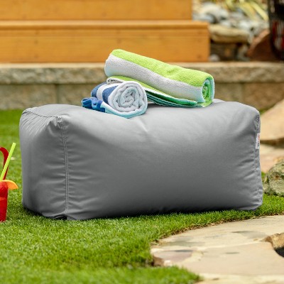Leon Granite Outdoor Bean Bag Ottoman with Sunbrella Cover