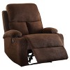 Rosia Linen Recliner Chocolate - Acme Furniture: Microfiber, Cup Holders, Wood Frame - 2 of 4