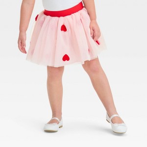 Toddler Girls' Heart Tulle Valentine's Day Skirt - Cat & Jack™ Pink - 1 of 3