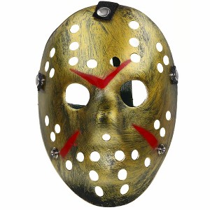 Skeleteen Horror Hockey Costume Mask - Gold - 1 of 3