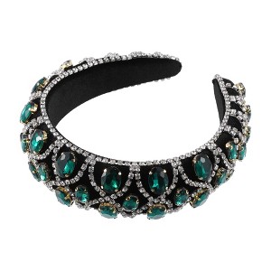 Unique Bargains Women's Bling Rhinestone Faux Crystal Padded Headband 1.57 Inch Wide 1 Pc - 1 of 4