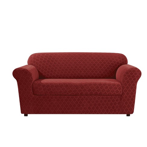 Stretch Marrakesh Loveseat Slipcover Paprika Sure Fit Target
