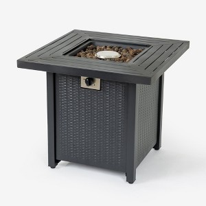 Mondawe 28-Inch Black 50,000 BTU Iron Square Propane Fire Pit Table - 1 of 4