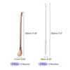 Unique Bargains Stainless Steel Long Handle Round Shaped Drinking Spoon Straws with Cleaning Brushes 2 Pcs - 2 of 4
