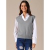 INSPIRE CHIC Women's V-Neck Sleeveless Uniform Classic Knitted Pullover Sweater Vest - 3 of 4