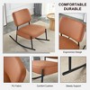 25"W Metal Legs Rocking Chair Upholstered in Teddy/PU Fabric, Comfortable Side Chairs 4S - ModernLuxe - 4 of 4