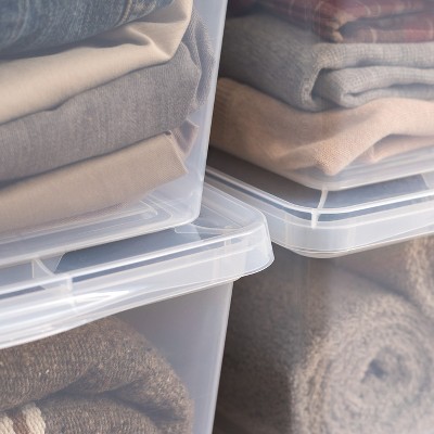 Clear Stackable Plastic Storage Bins with Lids, 12 Pack
