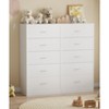 SUGIFT 5 Drawer Dresser, Modern Wood Chest of Drawers for Bedroom, White - 3 of 4