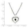 Black Bow Jewelry 1/6 Cttw White & Black Diamond 13mm Heart Necklace in Sterling Silver - 4 of 4