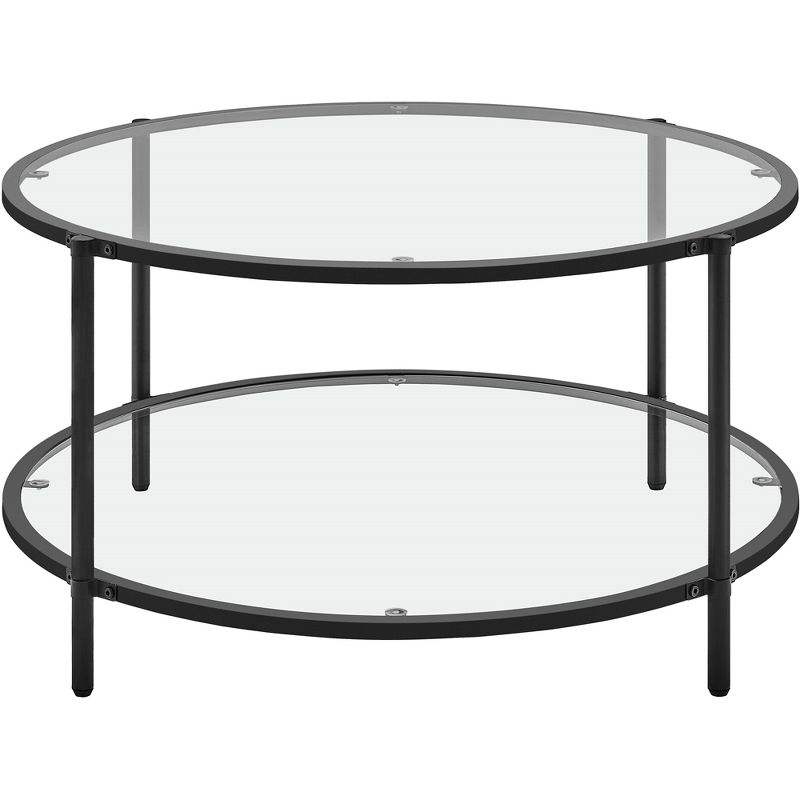 Yaheetech Modern Round Glass-Top Coffee Table for Living Room, 1 of 8