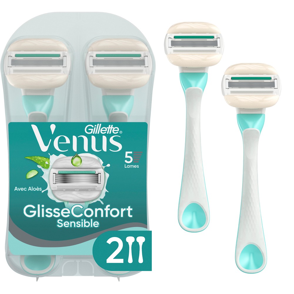 Photos - Shaver Venus ComfortGlide Sensitive with Aloe 5-Blade Women's Disposable Razors - 2ct 